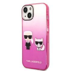 Karl Lagerfeld KARL LAGERFELD KLHCP14MTGKCP IPHONE 14 PLUS / 15 PLUS 6,7" PEVNÝ OBAL RŮŽOVÝ/RŮŽOVÝ GRADIENT IKONIK KARL & CHOUPETTE