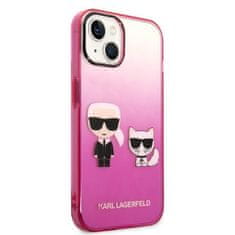 Karl Lagerfeld KARL LAGERFELD KLHCP14MTGKCP IPHONE 14 PLUS / 15 PLUS 6,7" PEVNÝ OBAL RŮŽOVÝ/RŮŽOVÝ GRADIENT IKONIK KARL & CHOUPETTE