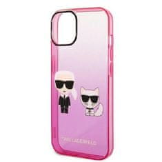 Karl Lagerfeld KARL LAGERFELD KLHCP14MTGKCP IPHONE 14 PLUS / 15 PLUS 6,7" PEVNÝ OBAL RŮŽOVÝ/RŮŽOVÝ GRADIENT IKONIK KARL & CHOUPETTE