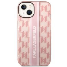 Karl Lagerfeld KARL LAGERFELD KLHCP14MHKLSPCP IPHONE 14 PLUS / 15 PLUS 6,7" PEVNÝ OBAL RŮŽOVÝ/RŮŽOVÝ MONO VERTICAL STRIPE