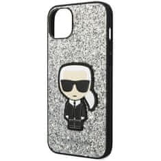 Karl Lagerfeld KARL LAGERFELD KLHCP14MGFKPG IPHONE 14 PLUS / 15 PLUS 6,7" PEVNÝ OBAL STŘÍBRNÝ/STŘÍBRNÝ GLITTER FLAKES IKONIK