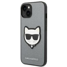 Karl Lagerfeld KARL LAGERFELD KLHCP14MSAPCHG IPHONE 14 PLUS / 15 PLUS 6,7" PEVNÉ POUZDRO STŘÍBRNÉ/STŘÍBRNÉ SAFFIANO CHOUPETTE HEAD PATCH