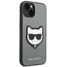 Karl Lagerfeld KARL LAGERFELD KLHCP14MSAPCHG IPHONE 14 PLUS / 15 PLUS 6,7" PEVNÉ POUZDRO STŘÍBRNÉ/STŘÍBRNÉ SAFFIANO CHOUPETTE HEAD PATCH