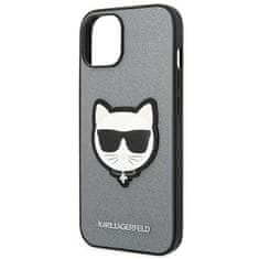 Karl Lagerfeld KARL LAGERFELD KLHCP14MSAPCHG IPHONE 14 PLUS / 15 PLUS 6,7" PEVNÉ POUZDRO STŘÍBRNÉ/STŘÍBRNÉ SAFFIANO CHOUPETTE HEAD PATCH