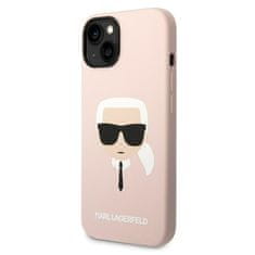 Karl Lagerfeld KARL LAGERFELD KLHCP14MSLKHLP IPHONE 14 PLUS / 15 PLUS 6,7" PEVNÝ OBAL RŮŽOVÝ/RŮŽOVÝ SILIKON KARL`S HEAD