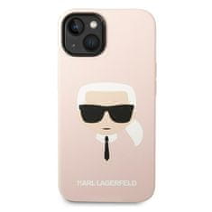 Karl Lagerfeld KARL LAGERFELD KLHCP14MSLKHLP IPHONE 14 PLUS / 15 PLUS 6,7" PEVNÝ OBAL RŮŽOVÝ/RŮŽOVÝ SILIKON KARL`S HEAD