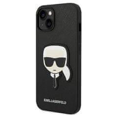 Karl Lagerfeld KARL LAGERFELD KLHCP14MSAPKHK IPHONE 14 PLUS / 15 PLUS 6,7" ČERNO/ČERNÉ PEVNÉ POUZDRO SAFFIANO KARL`S HEAD PATCH