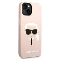 Karl Lagerfeld KARL LAGERFELD KLHCP14MSLKHLP IPHONE 14 PLUS / 15 PLUS 6,7" PEVNÝ OBAL RŮŽOVÝ/RŮŽOVÝ SILIKON KARL`S HEAD