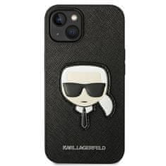 Karl Lagerfeld KARL LAGERFELD KLHCP14MSAPKHK IPHONE 14 PLUS / 15 PLUS 6,7" ČERNO/ČERNÉ PEVNÉ POUZDRO SAFFIANO KARL`S HEAD PATCH