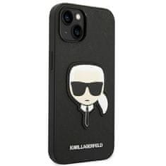 Karl Lagerfeld KARL LAGERFELD KLHCP14MSAPKHK IPHONE 14 PLUS / 15 PLUS 6,7" ČERNO/ČERNÉ PEVNÉ POUZDRO SAFFIANO KARL`S HEAD PATCH