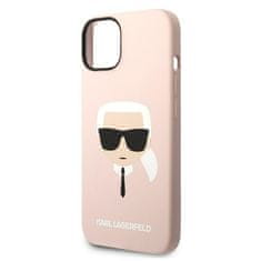 Karl Lagerfeld KARL LAGERFELD KLHCP14MSLKHLP IPHONE 14 PLUS / 15 PLUS 6,7" PEVNÝ OBAL RŮŽOVÝ/RŮŽOVÝ SILIKON KARL`S HEAD