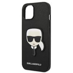 Karl Lagerfeld KARL LAGERFELD KLHCP14MSAPKHK IPHONE 14 PLUS / 15 PLUS 6,7" ČERNO/ČERNÉ PEVNÉ POUZDRO SAFFIANO KARL`S HEAD PATCH