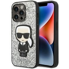 Karl Lagerfeld KARL LAGERFELD KLHCP14XGFKPG IPHONE 14 PRO MAX 6,7" PEVNÝ OBAL STŘÍBRNÝ/STŘÍBRNÝ GLITTER FLAKES IKONIK