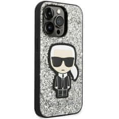 Karl Lagerfeld KARL LAGERFELD KLHCP14XGFKPG IPHONE 14 PRO MAX 6,7" PEVNÝ OBAL STŘÍBRNÝ/STŘÍBRNÝ GLITTER FLAKES IKONIK