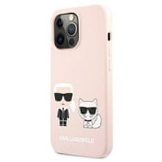 Karl Lagerfeld KARL LAGERFELD KLHMP13LSSKCI IPHONE 13 PRO / 13 6,1" PEVNÝ OBAL SVĚTLE RŮŽOVÝ/SVĚTLE RŮŽOVÝ SILIKONOVÝ IKONIK KARL & CHOUPETTE MAGSAFE