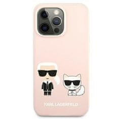 Karl Lagerfeld KARL LAGERFELD KLHMP13LSSKCI IPHONE 13 PRO / 13 6,1" PEVNÝ OBAL SVĚTLE RŮŽOVÝ/SVĚTLE RŮŽOVÝ SILIKONOVÝ IKONIK KARL & CHOUPETTE MAGSAFE