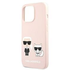 Karl Lagerfeld KARL LAGERFELD KLHMP13LSSKCI IPHONE 13 PRO / 13 6,1" PEVNÝ OBAL SVĚTLE RŮŽOVÝ/SVĚTLE RŮŽOVÝ SILIKONOVÝ IKONIK KARL & CHOUPETTE MAGSAFE