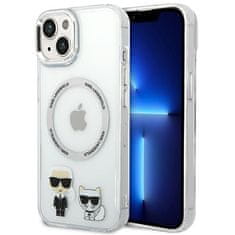 Karl Lagerfeld KARL LAGERFELD KLHMP14MHKCT IPHONE 14 PLUS / 15 PLUS 6,7" PEVNÉ POUZDRO TRANSPARENTNÍ KARL & CHOUPETTE ALUMINIUM MAGSAFE