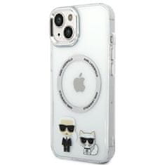 Karl Lagerfeld KARL LAGERFELD KLHMP14MHKCT IPHONE 14 PLUS / 15 PLUS 6,7" PEVNÉ POUZDRO TRANSPARENTNÍ KARL & CHOUPETTE ALUMINIUM MAGSAFE