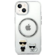 Karl Lagerfeld KARL LAGERFELD KLHMP14MHKCT IPHONE 14 PLUS / 15 PLUS 6,7" PEVNÉ POUZDRO TRANSPARENTNÍ KARL & CHOUPETTE ALUMINIUM MAGSAFE