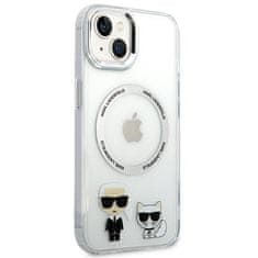 Karl Lagerfeld KARL LAGERFELD KLHMP14MHKCT IPHONE 14 PLUS / 15 PLUS 6,7" PEVNÉ POUZDRO TRANSPARENTNÍ KARL & CHOUPETTE ALUMINIUM MAGSAFE