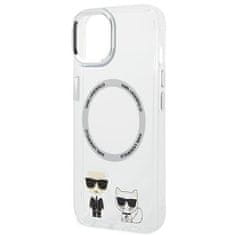 Karl Lagerfeld KARL LAGERFELD KLHMP14MHKCT IPHONE 14 PLUS / 15 PLUS 6,7" PEVNÉ POUZDRO TRANSPARENTNÍ KARL & CHOUPETTE ALUMINIUM MAGSAFE