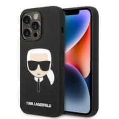 Karl Lagerfeld KARL LAGERFELD KLHMP14LSLKHBK IPHONE 14 PRO 6,1" PEVNÉ POUZDRO ČERNO/ČERNÉ SILIKONOVÉ POUZDRO KARL`S HEAD MAGSAFE