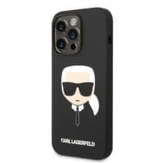 Karl Lagerfeld KARL LAGERFELD KLHMP14LSLKHBK IPHONE 14 PRO 6,1" PEVNÉ POUZDRO ČERNO/ČERNÉ SILIKONOVÉ POUZDRO KARL`S HEAD MAGSAFE