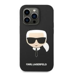 Karl Lagerfeld KARL LAGERFELD KLHMP14LSLKHBK IPHONE 14 PRO 6,1" PEVNÉ POUZDRO ČERNO/ČERNÉ SILIKONOVÉ POUZDRO KARL`S HEAD MAGSAFE