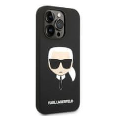 Karl Lagerfeld KARL LAGERFELD KLHMP14LSLKHBK IPHONE 14 PRO 6,1" PEVNÉ POUZDRO ČERNO/ČERNÉ SILIKONOVÉ POUZDRO KARL`S HEAD MAGSAFE