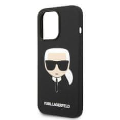 Karl Lagerfeld KARL LAGERFELD KLHMP14LSLKHBK IPHONE 14 PRO 6,1" PEVNÉ POUZDRO ČERNO/ČERNÉ SILIKONOVÉ POUZDRO KARL`S HEAD MAGSAFE