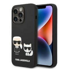 Karl Lagerfeld KARL LAGERFELD KLHMP14LSSKCK IPHONE 14 PRO 6,1" PEVNÝ OBAL ČERNO/ČERNÝ TEKUTÝ SILIKON KARL & CHOUPETTE MAGSAFE