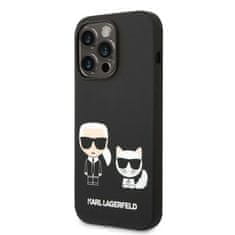 Karl Lagerfeld KARL LAGERFELD KLHMP14LSSKCK IPHONE 14 PRO 6,1" PEVNÝ OBAL ČERNO/ČERNÝ TEKUTÝ SILIKON KARL & CHOUPETTE MAGSAFE