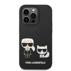 Karl Lagerfeld KARL LAGERFELD KLHMP14LSSKCK IPHONE 14 PRO 6,1" PEVNÝ OBAL ČERNO/ČERNÝ TEKUTÝ SILIKON KARL & CHOUPETTE MAGSAFE