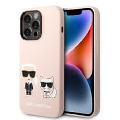 Karl Lagerfeld KARL LAGERFELD KLHMP14LSSKCI IPHONE 14 PRO 6,1" PEVNÝ OBAL SVĚTLE RŮŽOVÝ/SVĚTLE RŮŽOVÝ SILIKON KARL & CHOUPETTE MAGSAFE