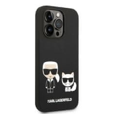 Karl Lagerfeld KARL LAGERFELD KLHMP14LSSKCK IPHONE 14 PRO 6,1" PEVNÝ OBAL ČERNO/ČERNÝ TEKUTÝ SILIKON KARL & CHOUPETTE MAGSAFE