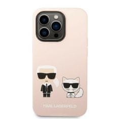 Karl Lagerfeld KARL LAGERFELD KLHMP14LSSKCI IPHONE 14 PRO 6,1" PEVNÝ OBAL SVĚTLE RŮŽOVÝ/SVĚTLE RŮŽOVÝ SILIKON KARL & CHOUPETTE MAGSAFE