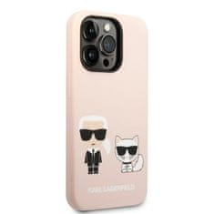 Karl Lagerfeld KARL LAGERFELD KLHMP14LSSKCI IPHONE 14 PRO 6,1" PEVNÝ OBAL SVĚTLE RŮŽOVÝ/SVĚTLE RŮŽOVÝ SILIKON KARL & CHOUPETTE MAGSAFE