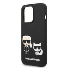 Karl Lagerfeld KARL LAGERFELD KLHMP14LSSKCK IPHONE 14 PRO 6,1" PEVNÝ OBAL ČERNO/ČERNÝ TEKUTÝ SILIKON KARL & CHOUPETTE MAGSAFE