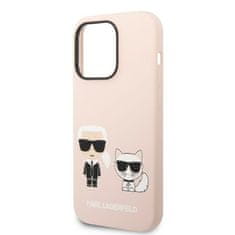 Karl Lagerfeld KARL LAGERFELD KLHMP14LSSKCI IPHONE 14 PRO 6,1" PEVNÝ OBAL SVĚTLE RŮŽOVÝ/SVĚTLE RŮŽOVÝ SILIKON KARL & CHOUPETTE MAGSAFE