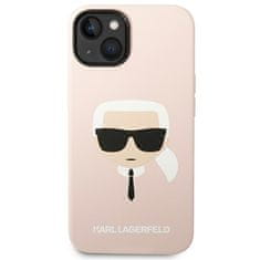 Karl Lagerfeld KARL LAGERFELD KLHMP14MSLKHLP IPHONE 14 PLUS / 15 PLUS 6,7" PEVNÝ OBAL SVĚTLE RŮŽOVÝ/SVĚTLE RŮŽOVÝ SILIKON KARL`S HEAD MAGSAFE