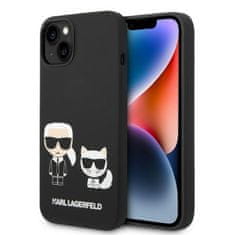 Karl Lagerfeld KARL LAGERFELD KLHMP14MSSKCK IPHONE 14 PLUS / 15 PLUS 6,7" PEVNÝ OBAL ČERNO/ČERNÝ TEKUTÝ SILIKON KARL & CHOUPETTE MAGSAFE