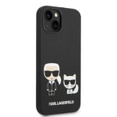 Karl Lagerfeld KARL LAGERFELD KLHMP14MSSKCK IPHONE 14 PLUS / 15 PLUS 6,7" PEVNÝ OBAL ČERNO/ČERNÝ TEKUTÝ SILIKON KARL & CHOUPETTE MAGSAFE