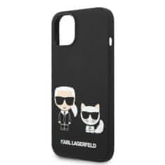 Karl Lagerfeld KARL LAGERFELD KLHMP14MSSKCK IPHONE 14 PLUS / 15 PLUS 6,7" PEVNÝ OBAL ČERNO/ČERNÝ TEKUTÝ SILIKON KARL & CHOUPETTE MAGSAFE