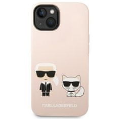 Karl Lagerfeld KARL LAGERFELD KLHMP14MSSKCI IPHONE 14 PLUS / 15 PLUS 6,7" PEVNÝ OBAL SVĚTLE RŮŽOVÝ/SVĚTLE RŮŽOVÝ SILIKON KARL & CHOUPETTE MAGSAFE