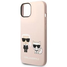 Karl Lagerfeld KARL LAGERFELD KLHMP14MSSKCI IPHONE 14 PLUS / 15 PLUS 6,7" PEVNÝ OBAL SVĚTLE RŮŽOVÝ/SVĚTLE RŮŽOVÝ SILIKON KARL & CHOUPETTE MAGSAFE