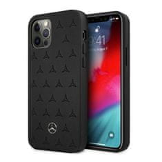 MERCEDES MERCEDES MEHCP12LPSQBK IPHONE 12 PRO MAX 6,7" ČERNÉ/ČERNÉ PEVNÉ POUZDRO KOŽENÝ VZOR HVĚZD