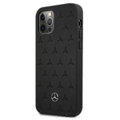 MERCEDES MERCEDES MEHCP12LPSQBK IPHONE 12 PRO MAX 6,7" ČERNÉ/ČERNÉ PEVNÉ POUZDRO KOŽENÝ VZOR HVĚZD