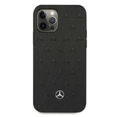 MERCEDES MERCEDES MEHCP12LPSQBK IPHONE 12 PRO MAX 6,7" ČERNÉ/ČERNÉ PEVNÉ POUZDRO KOŽENÝ VZOR HVĚZD