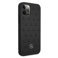 MERCEDES MERCEDES MEHCP12LPSQBK IPHONE 12 PRO MAX 6,7" ČERNÉ/ČERNÉ PEVNÉ POUZDRO KOŽENÝ VZOR HVĚZD